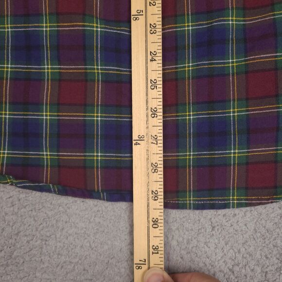 Chaps Shirt Mens Medium Plaid Multicolor Cotton Oxford Long Sleeve Button Down - Picture 13 of 15